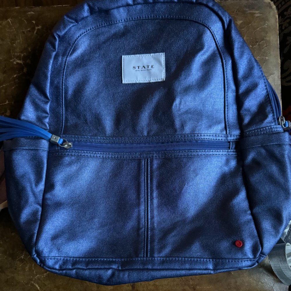 State Blue Metallic Backpack